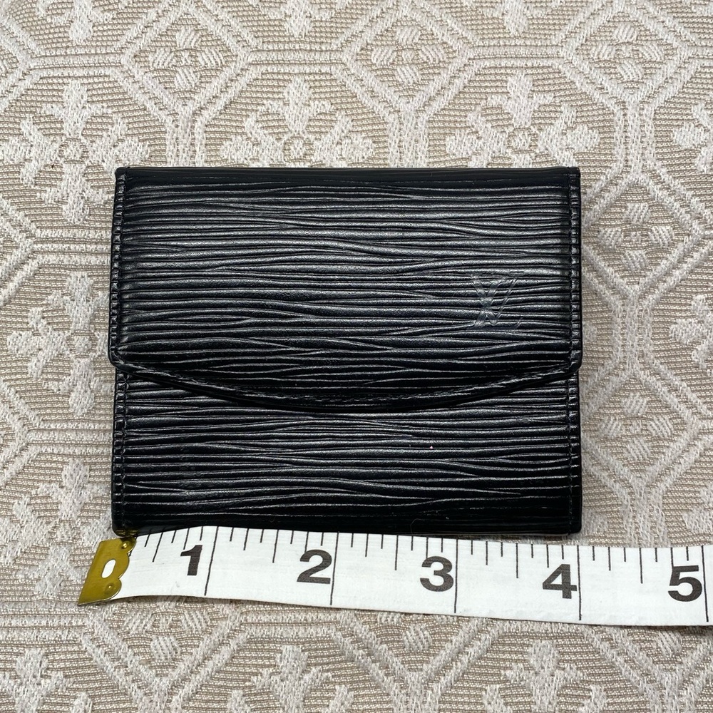 Authentic Louis Vuitton Black Epi Leather Coin Purse Wallet